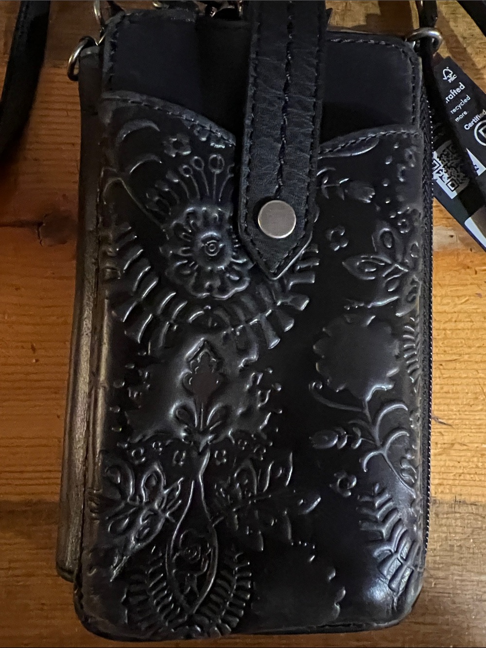 The Sak Silverlake Black Embossed Leather Phone Crossbody—missing wristlet - Picture 1 of 14